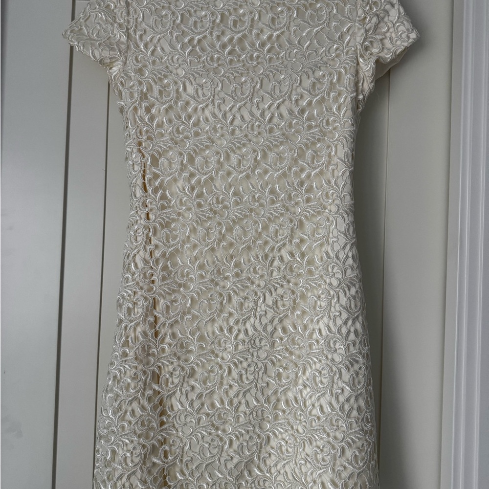 Un Deux Trois Ivory Lace Midi Dress